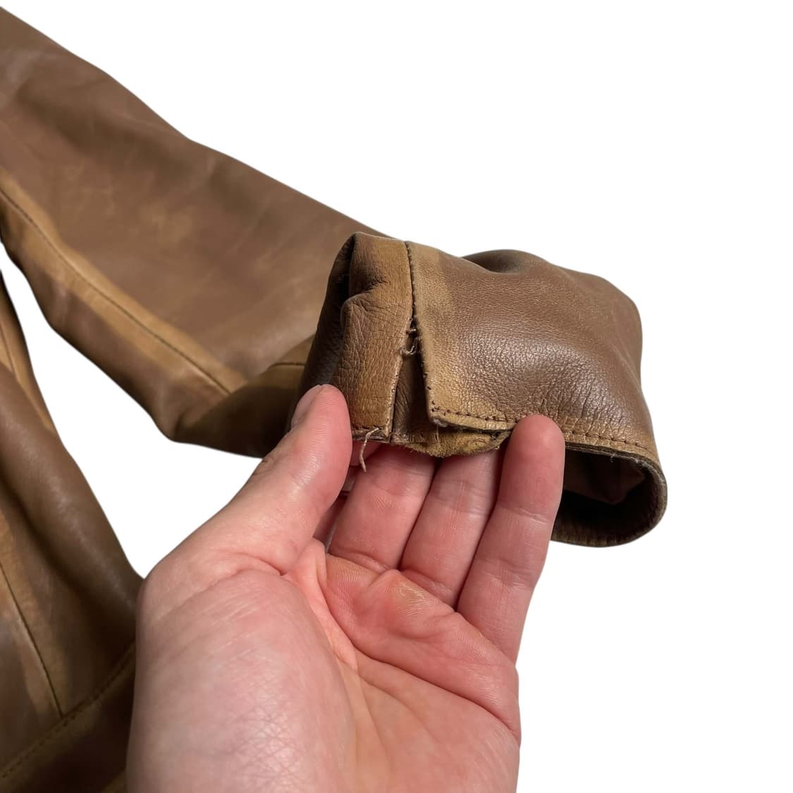 QUBHA 퍼 그라데이션 레더 자켓 (italy made) 상품이미지10