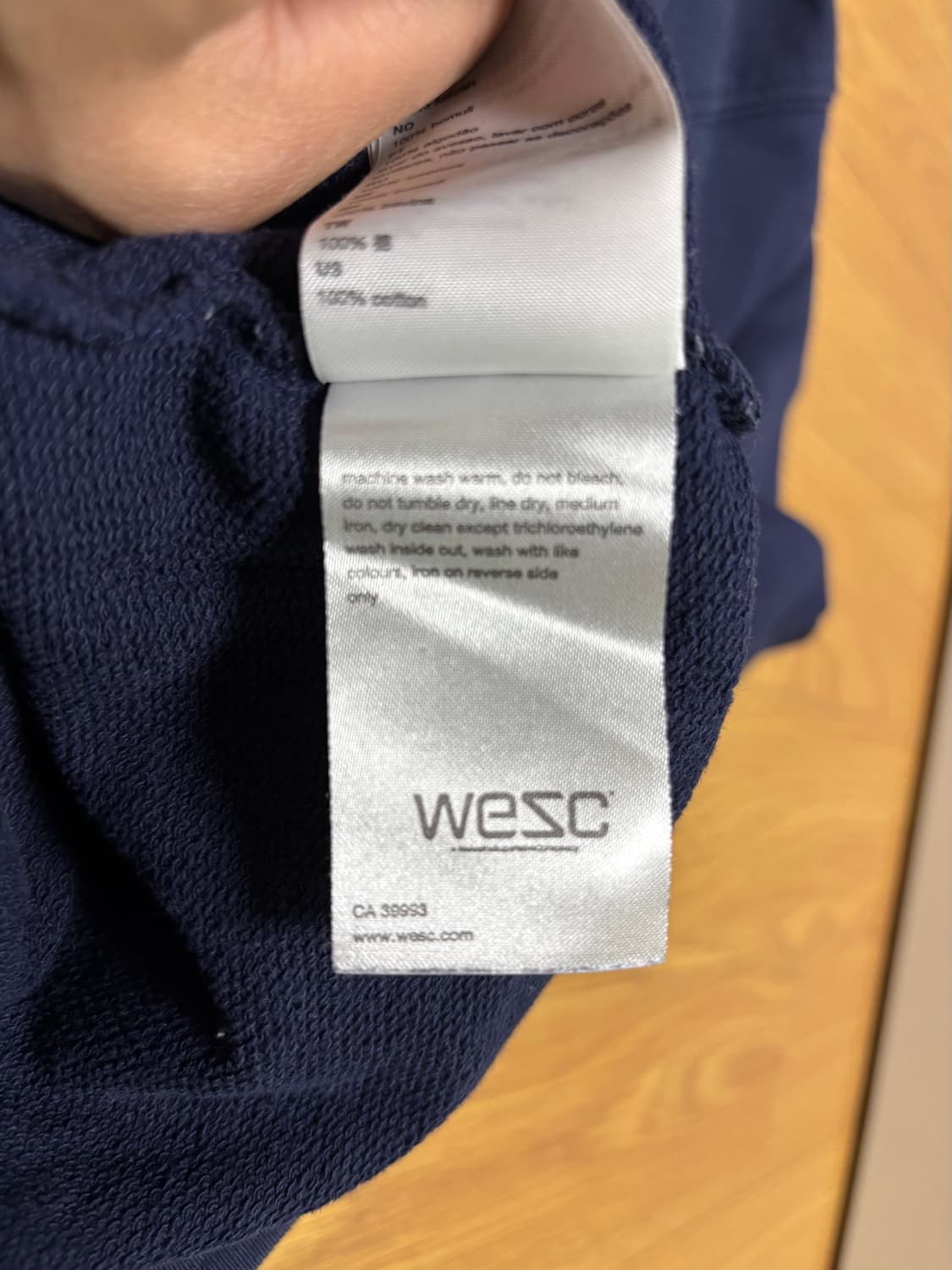 위에스씨(WeSC) 빈티지 네이비 후디 L 후드티 상품이미지5