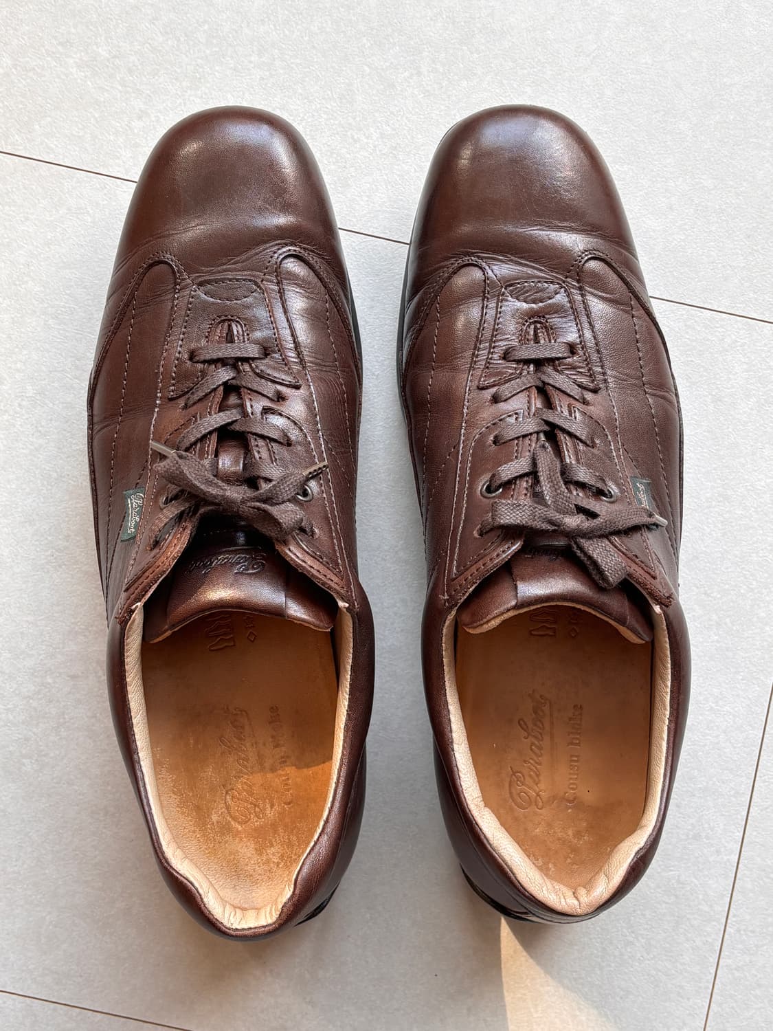 파라부트 UK9 브라운 레더 스니커 - 아메리카컵 무드, 독일군 한 스푼 상품이미지3