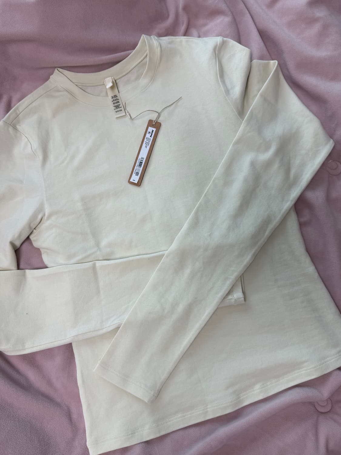 Skims 코튼 립 롱 슬리브 티셔츠 S 새상품 bone 컬러 상품이미지2