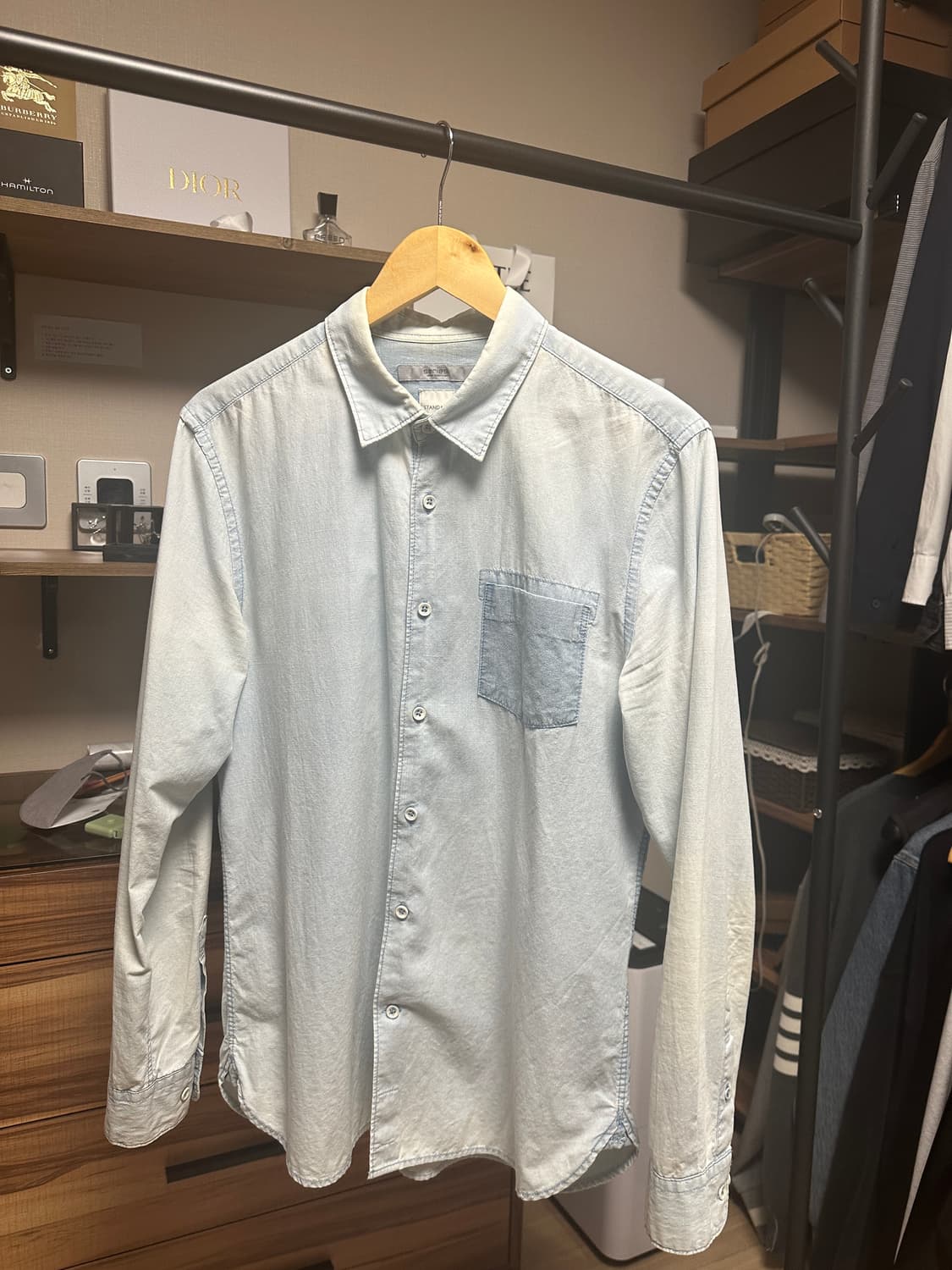시리즈 남성 연청 워싱 데님 셔츠(100)    상품이미지1