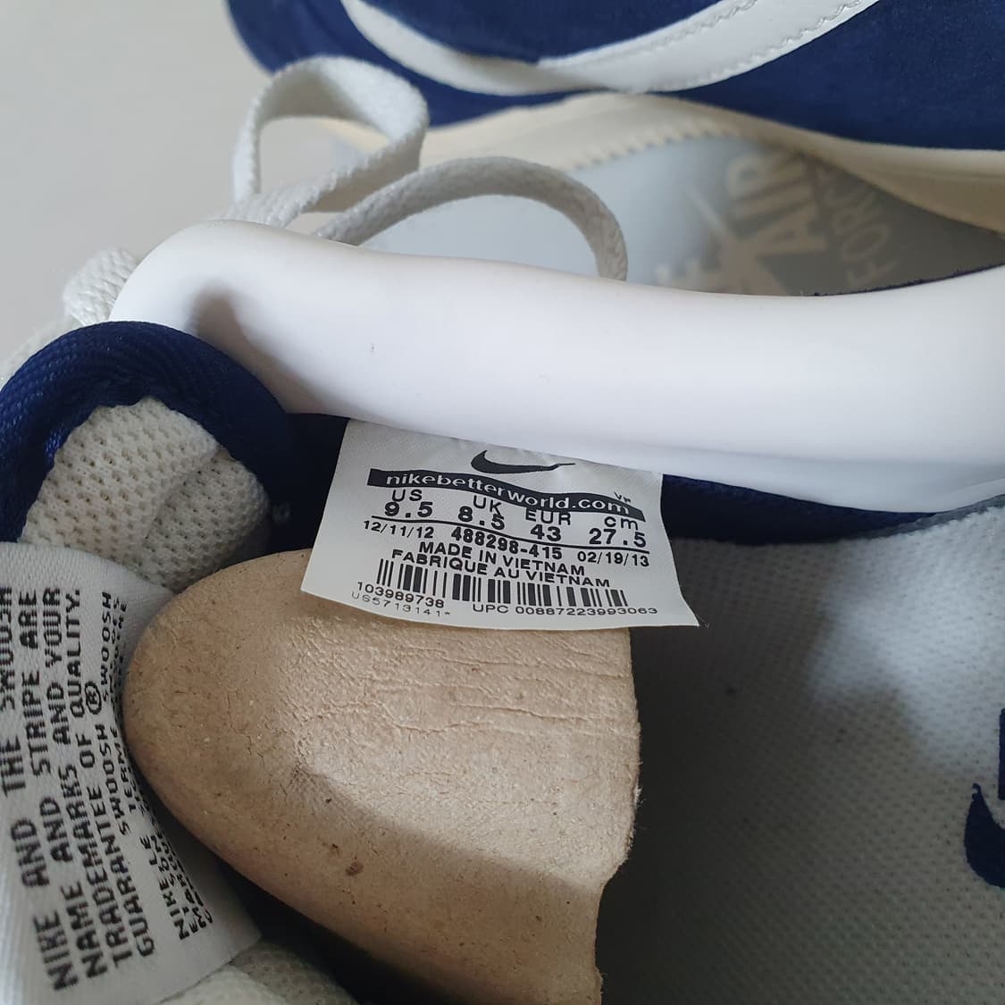 나이키 에어포스 1 블레이저팩 네이비 스웨이드 488298-415 상품이미지6