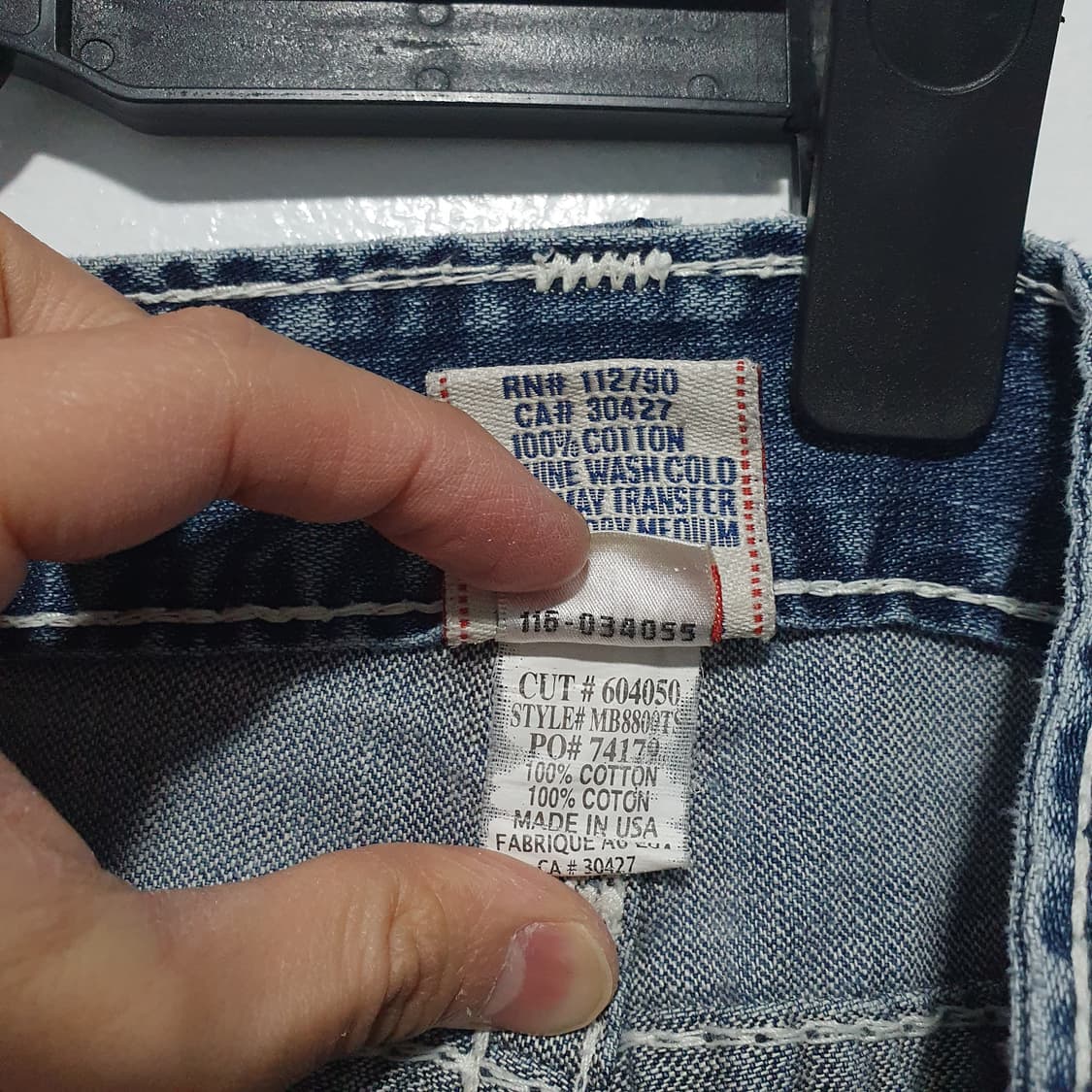 34인치) 트루릴리전 USA 베키 슈퍼 티 U 스티치 데님 팬츠 연청 상품이미지7