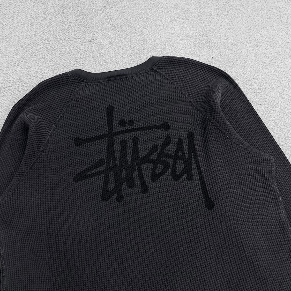 스투시 Stussy 베이직 스탁 써멀 롱슬리브 워시드블랙 상품이미지3