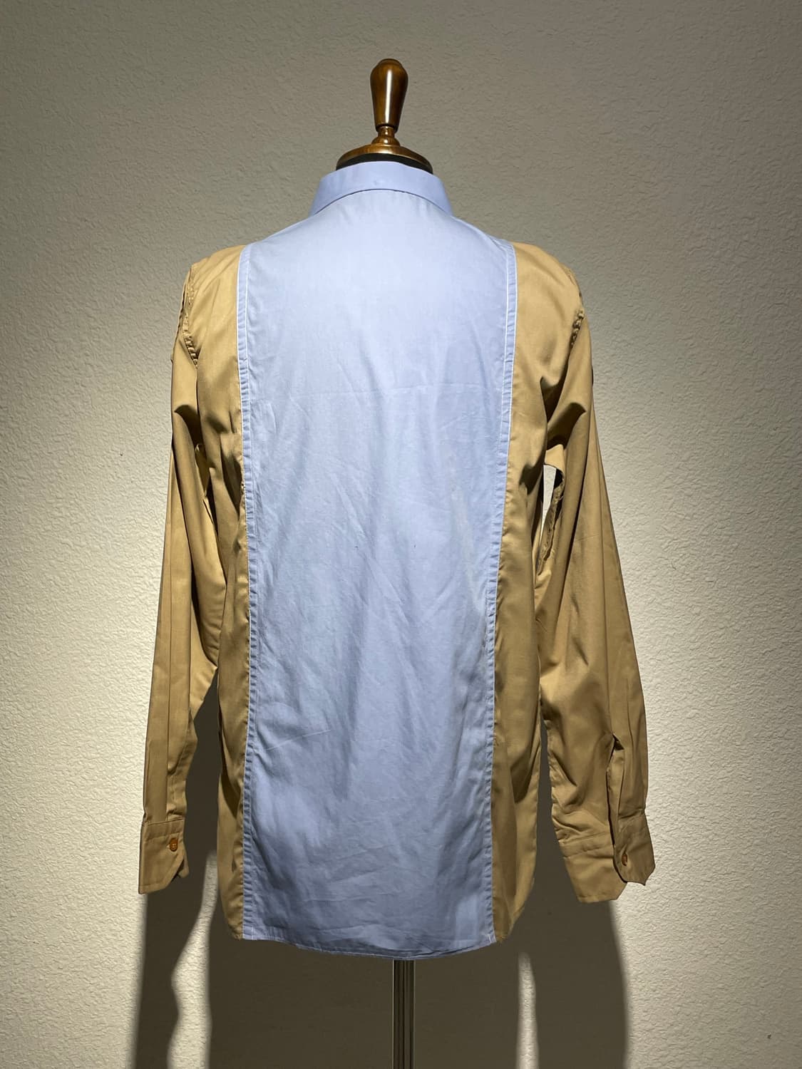 블루 베이지 배색 셔츠 상품이미지3