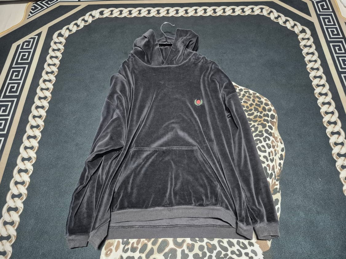 이지 YEEZY 시즌 5 크레스트 로고 벨벳 후드 m 정품 상품이미지1