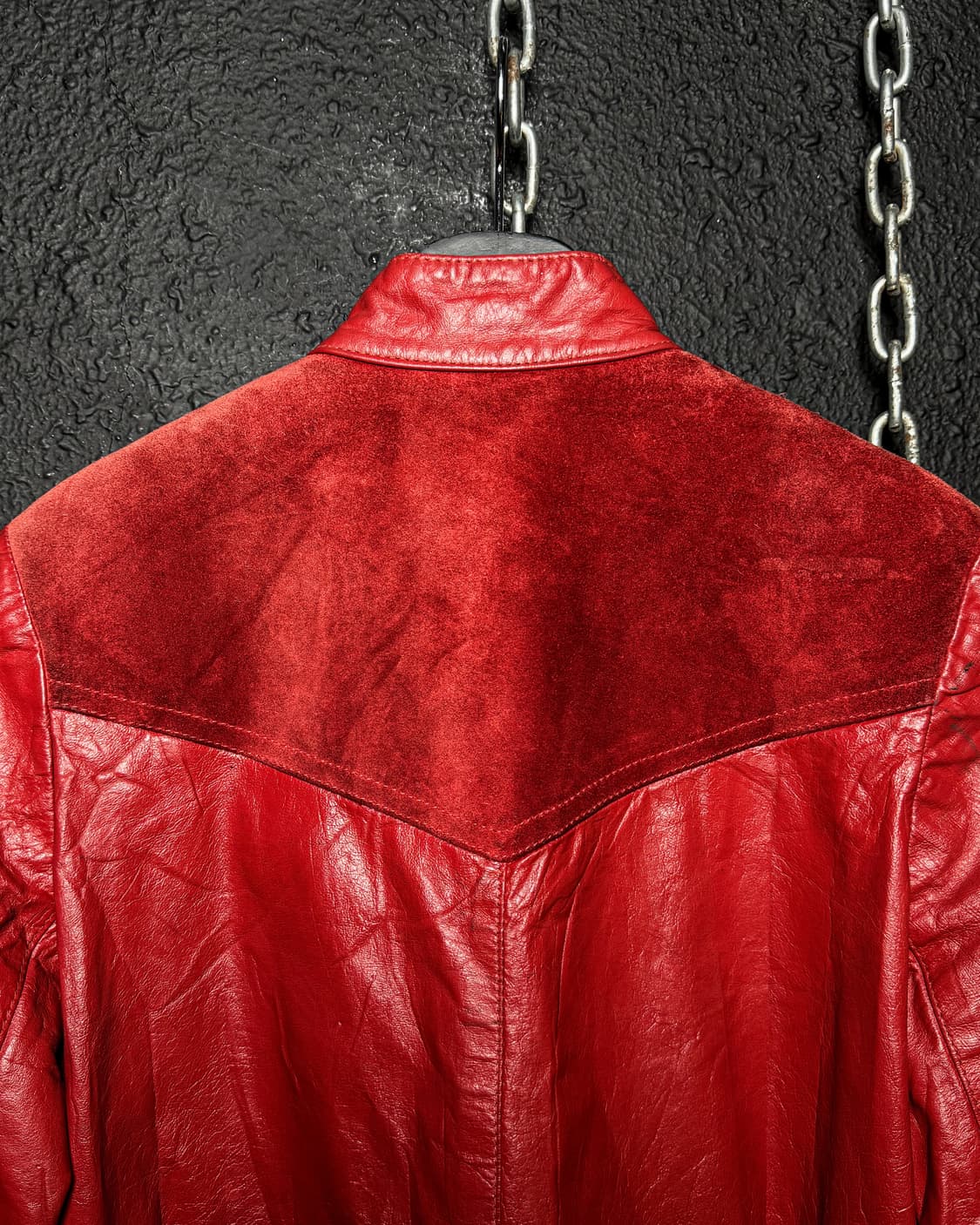80‘s Red Leather Suede Panel Jacket 상품이미지7