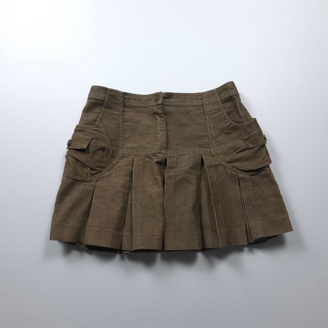 Y2K 빈티지 코듀로이 미니 스커트 브라운 (L)  상품이미지1