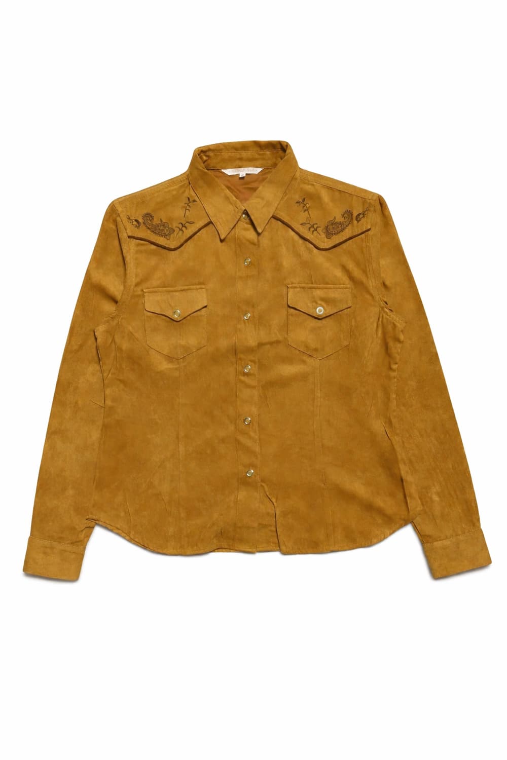 JPN 00s 일본 빈티지 Y2K 모리걸스웨이드 웨스턴 자수 패턴 셔츠 상품이미지1