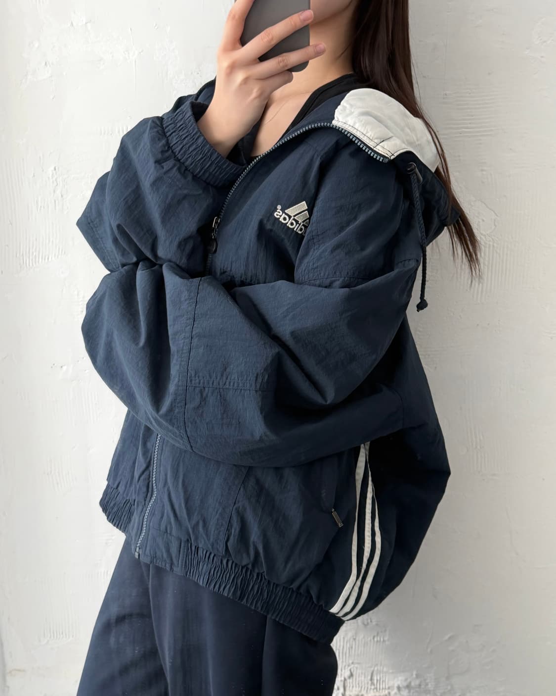 Adidas 아디다스 올드스쿨 네이비컬러 후드 자켓 상품이미지2