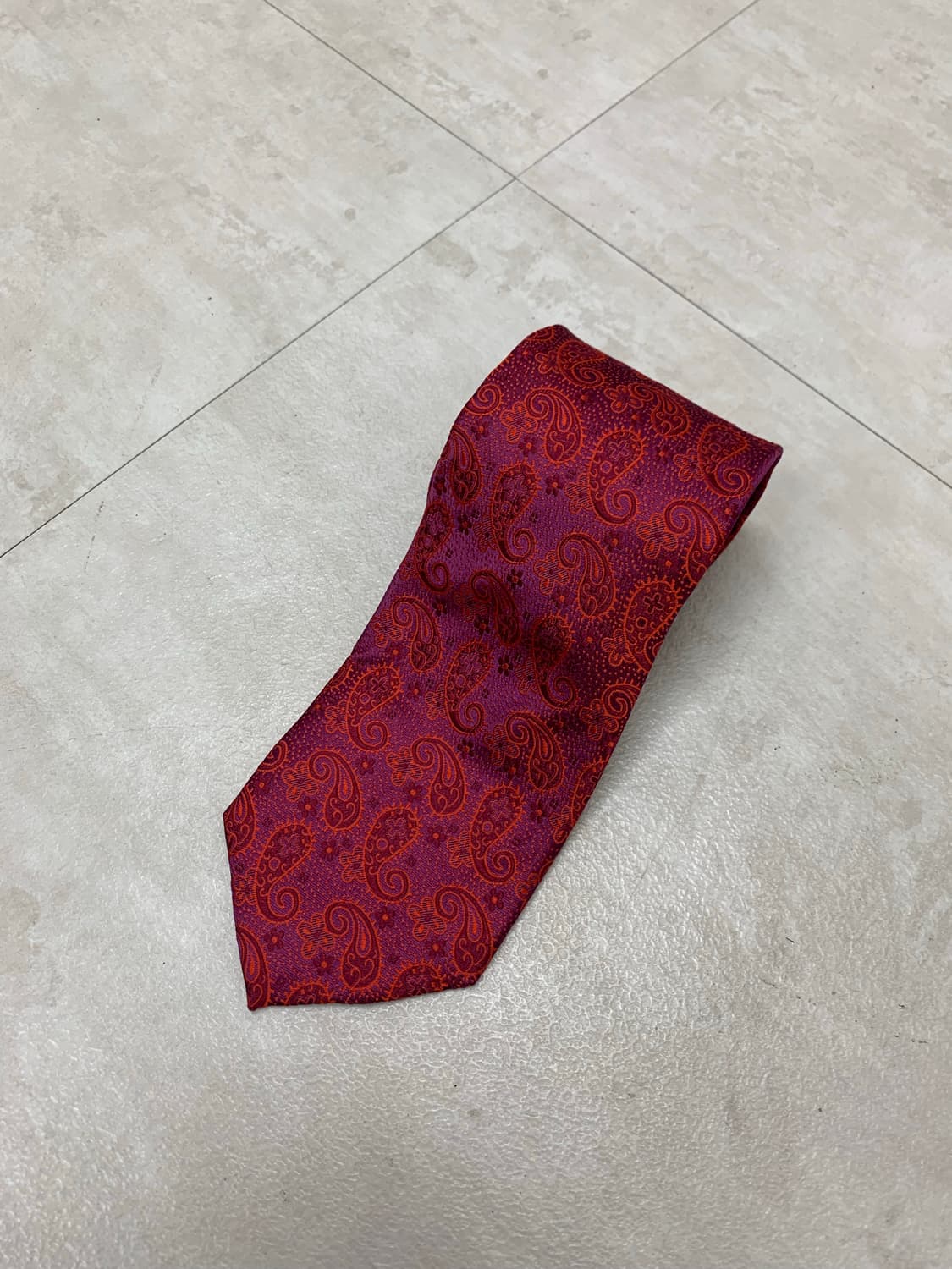 Lanvin 레드 패턴 디테일 넥타이 #289 상품이미지1