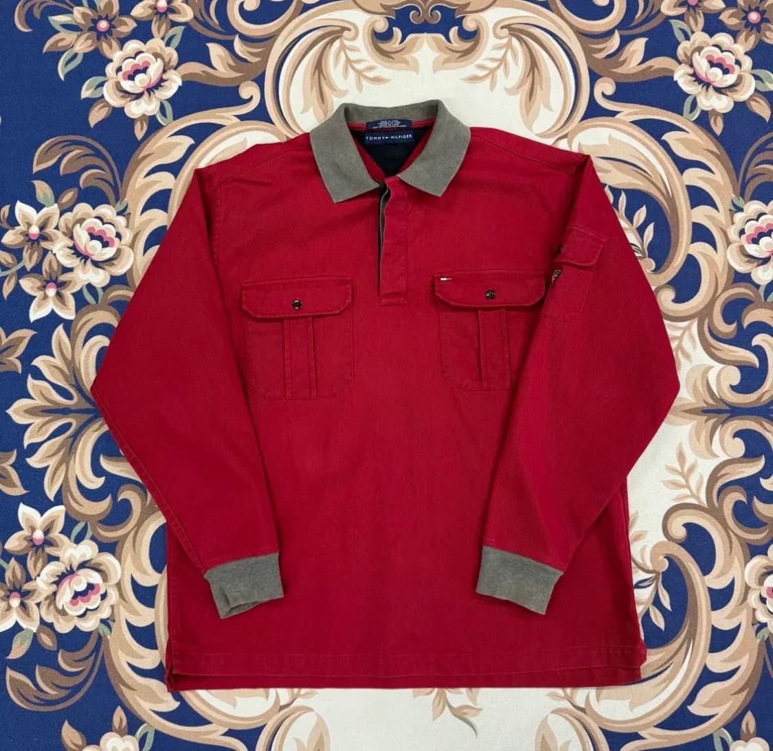 (L)90s타미힐피거 스몰로고 투포켓 카라티셔츠 상품이미지1