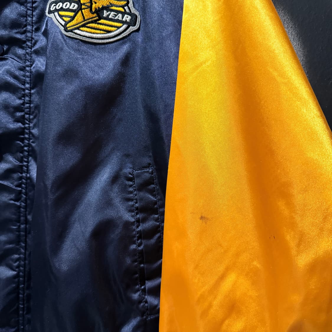 VTG 빈티지 올드스쿨 빅 프린팅 레이싱 사틴 바시티 자켓 상품이미지4