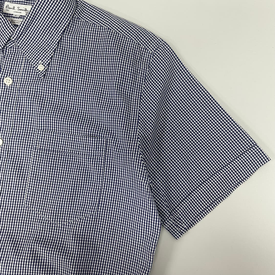 폴스미스 깅엄 체크 디테일 하프 셔츠 상품이미지3