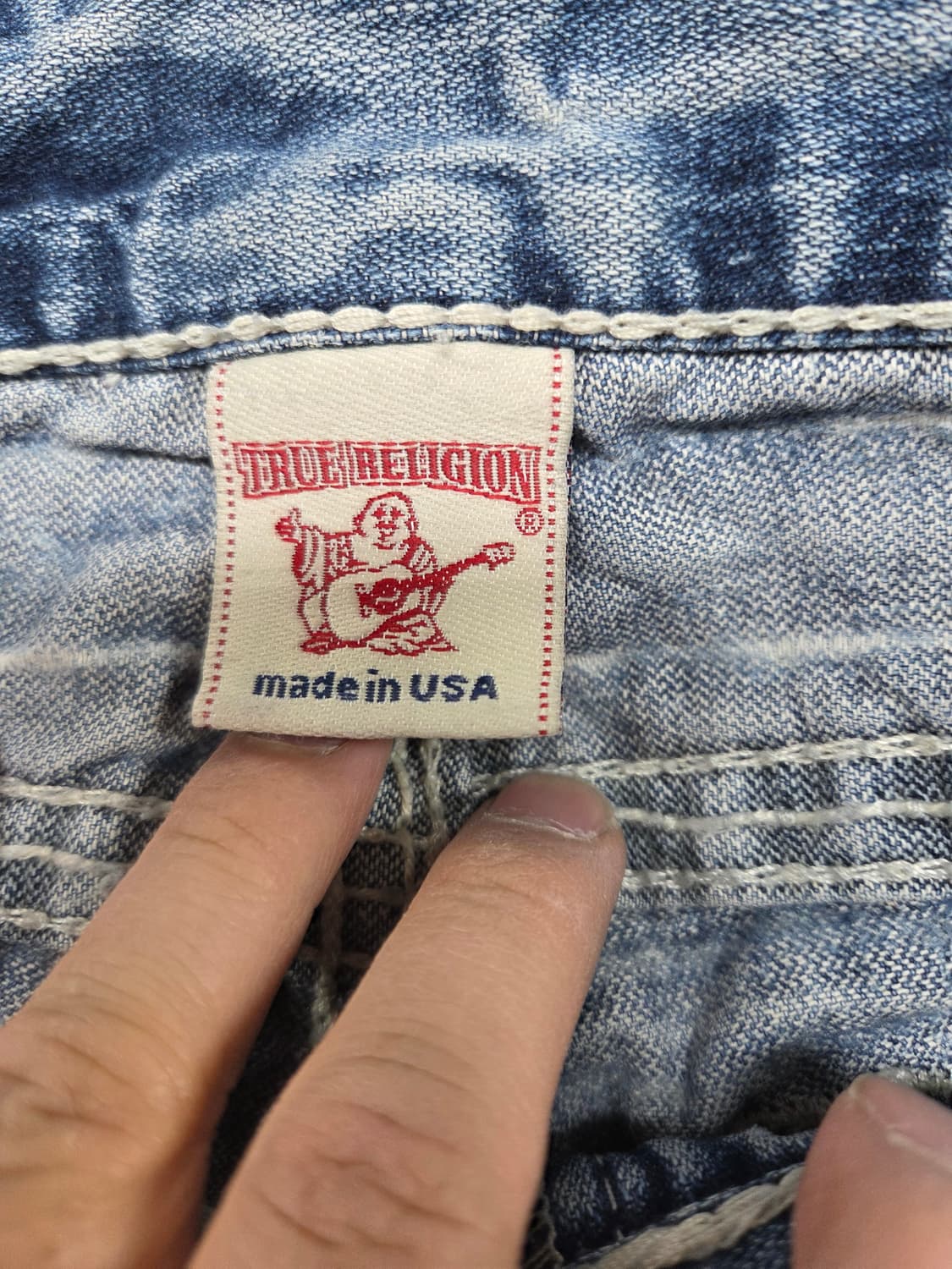 트루릴리전 스티치 커스텀 데님반바지 30 상품이미지4