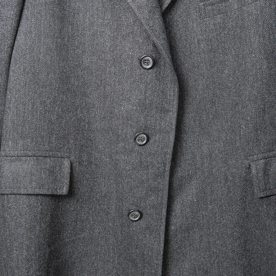 [115] 80s 브룩스브라더스 헤링본 울 오버코트 다크 그레이  상품이미지2