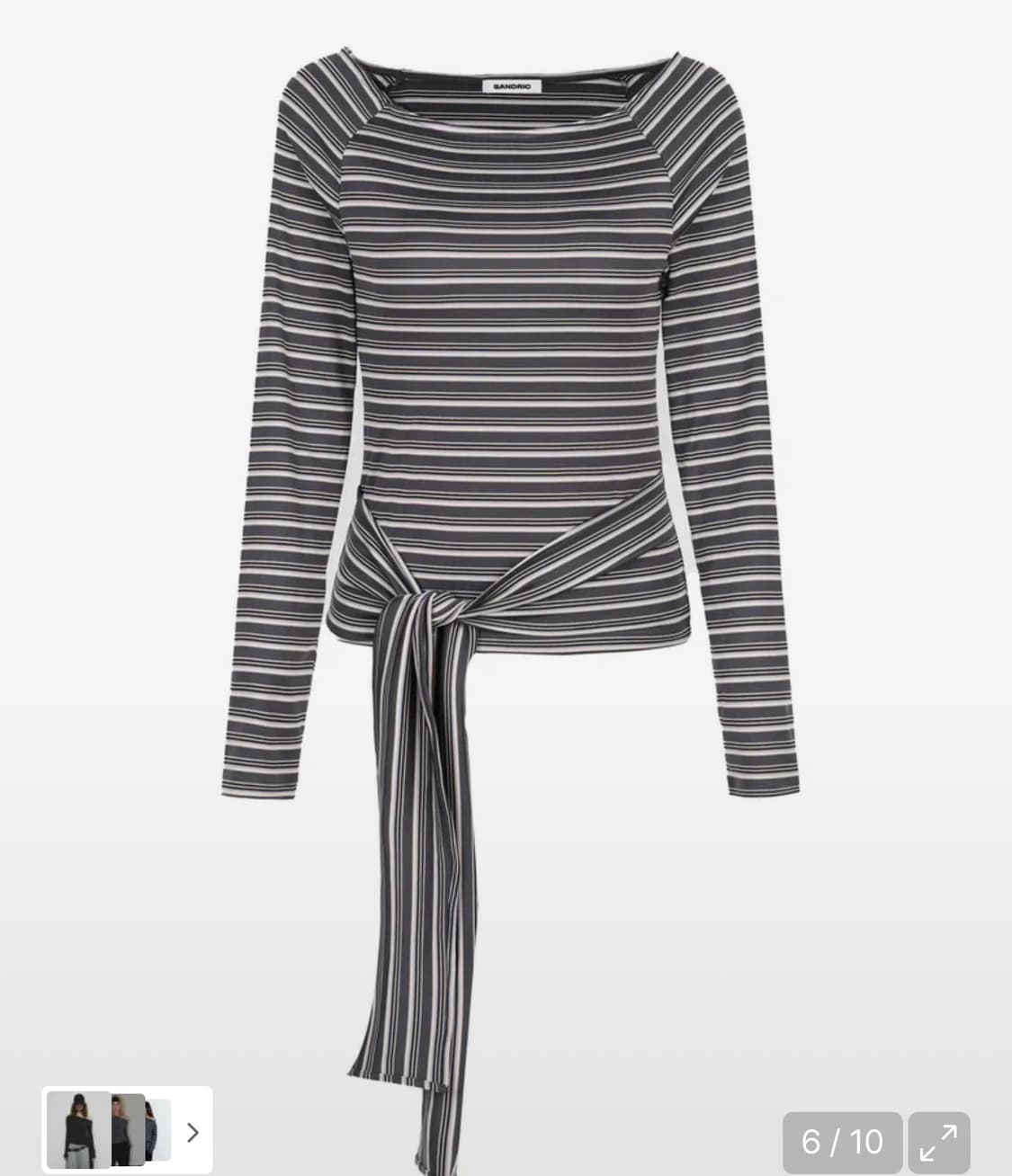 샌드릭 스트라이프 스트랩 티셔츠 상품이미지2