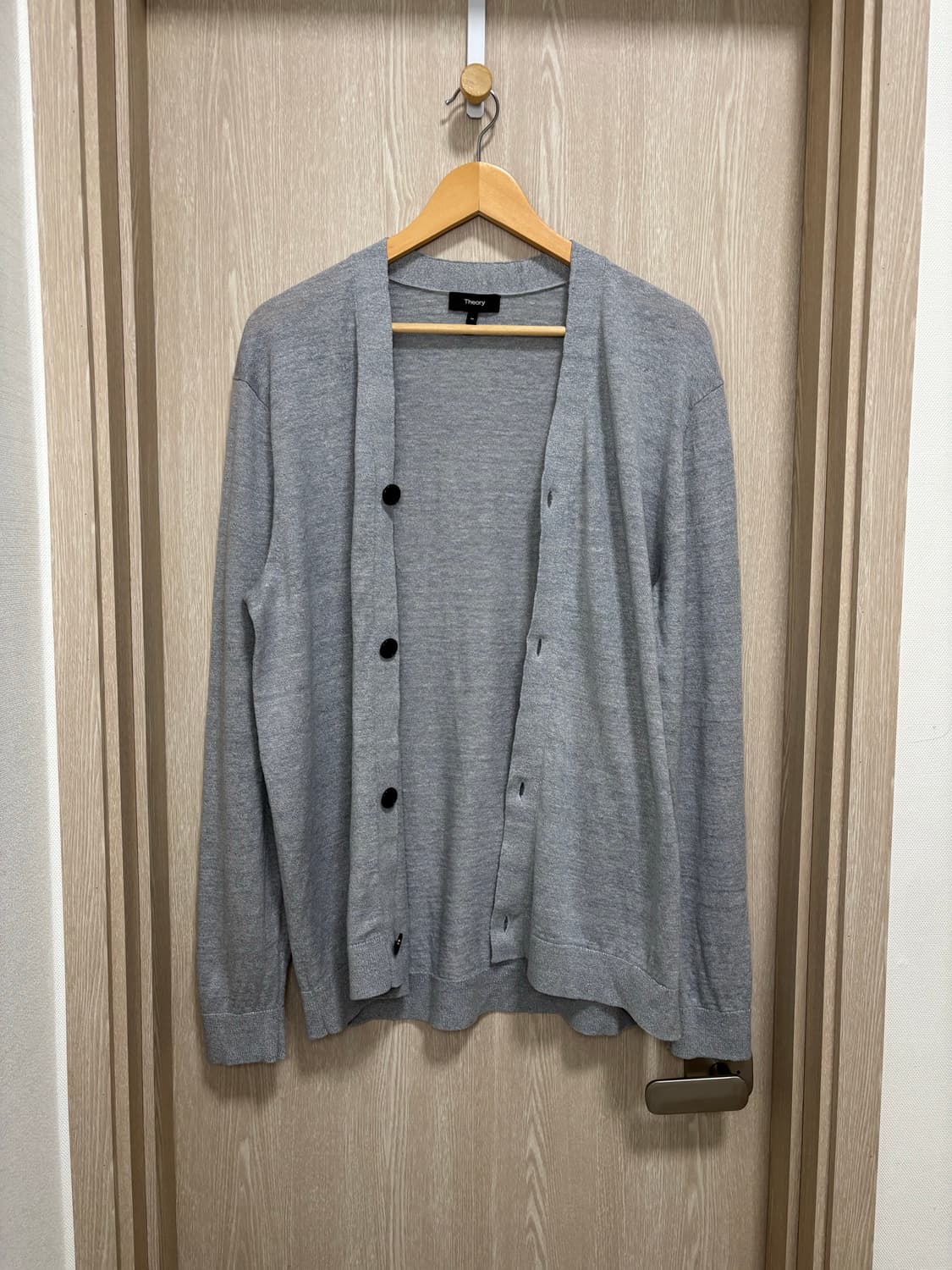 24SS)띠어리 린넨혼방 버튼 가디건M/연그레이 상품이미지4