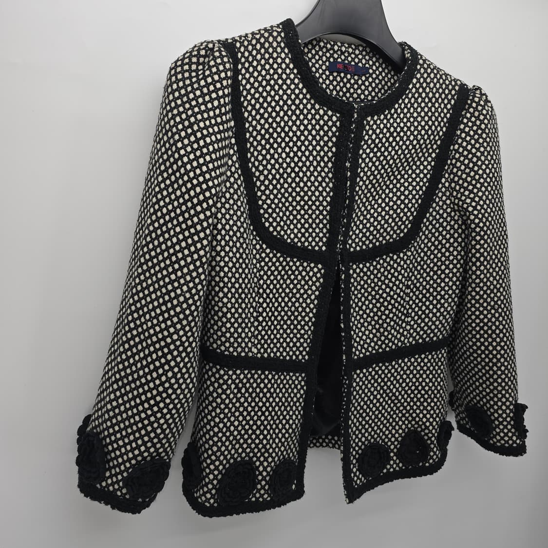 일본 빈티지  울 자켓 소매 플라워  자수 포인트 상품이미지10