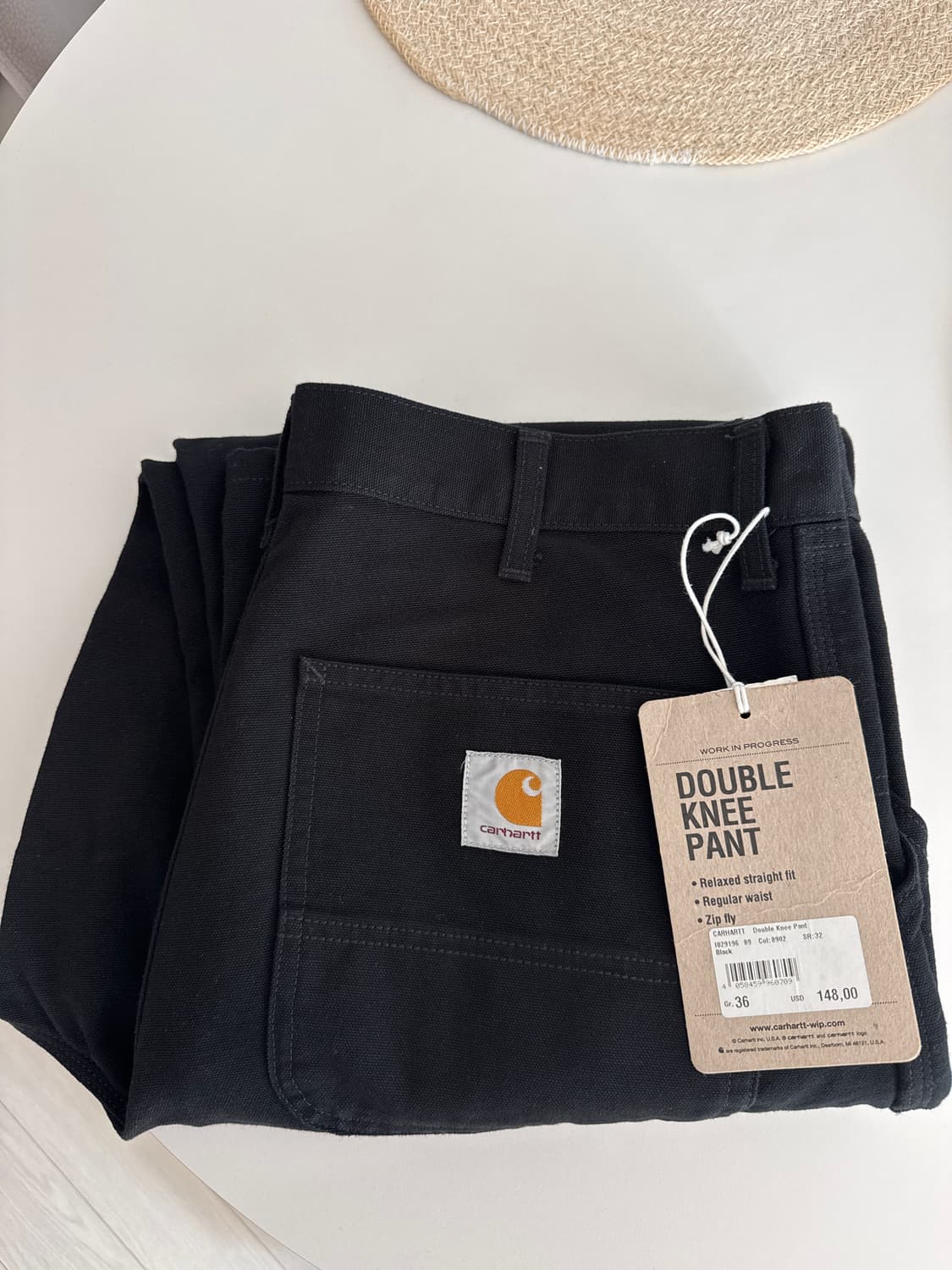 칼하트 wip 더블니 블랙 팬츠 36/32 상품이미지5