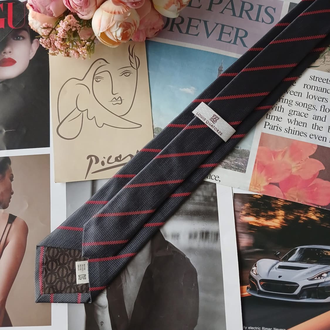 루이까또즈 실크 스트라이프 넥타이 7.3cm A+등급 A19385
 상품이미지4