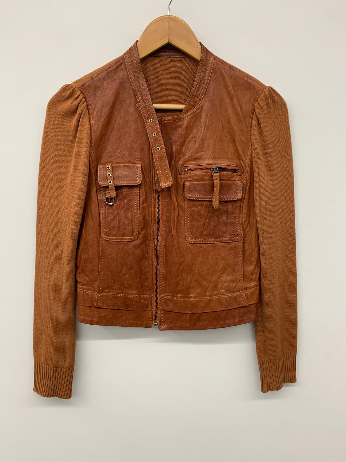 재패니즈 카우레더 니트 자켓 상품이미지4