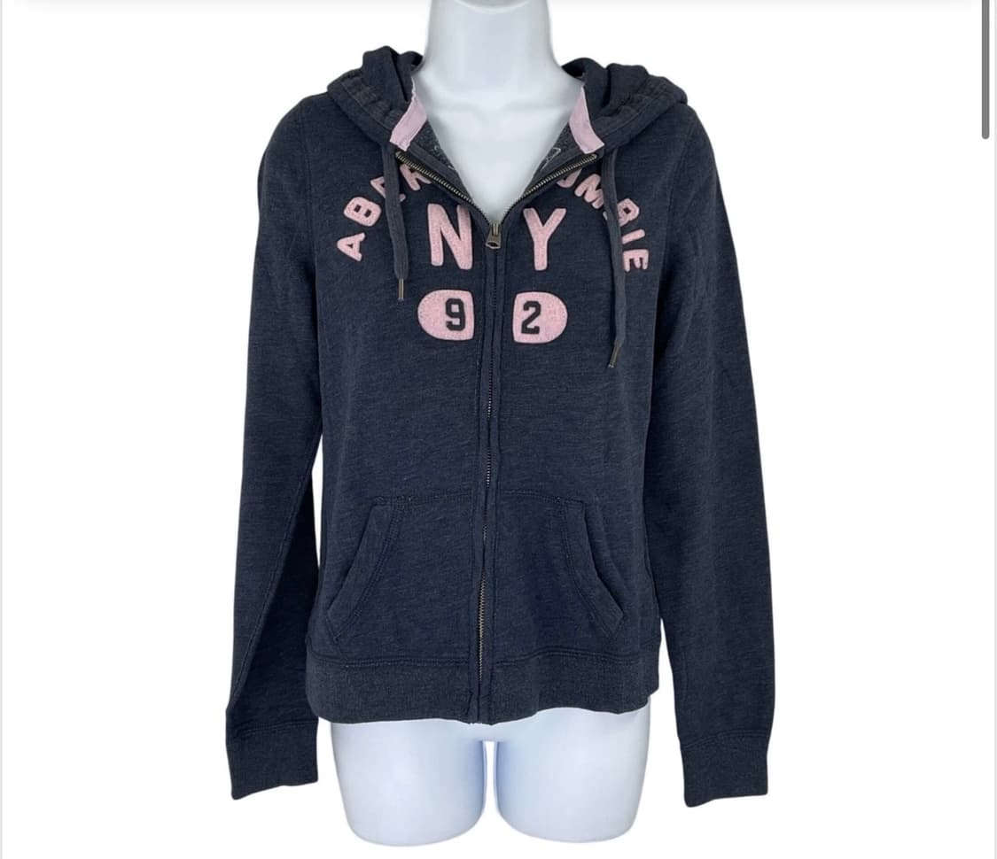 아베크롬비 네이비 핑크 후드집업 빈티지 상품이미지1