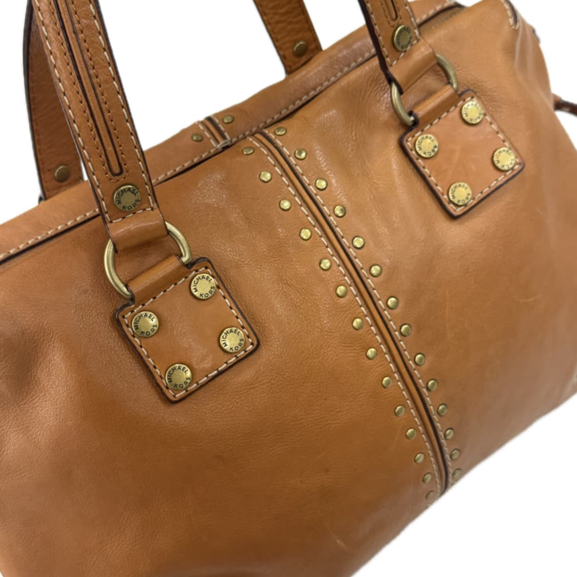 마이클 코어스  브라운 빈티지 레더 가죽 가방 숄더백 도트백 그런지 상품이미지2