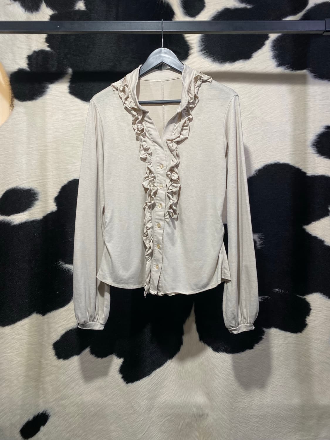 Japanese vtg 셔링 디테일 프릴 블라우스 상품이미지2