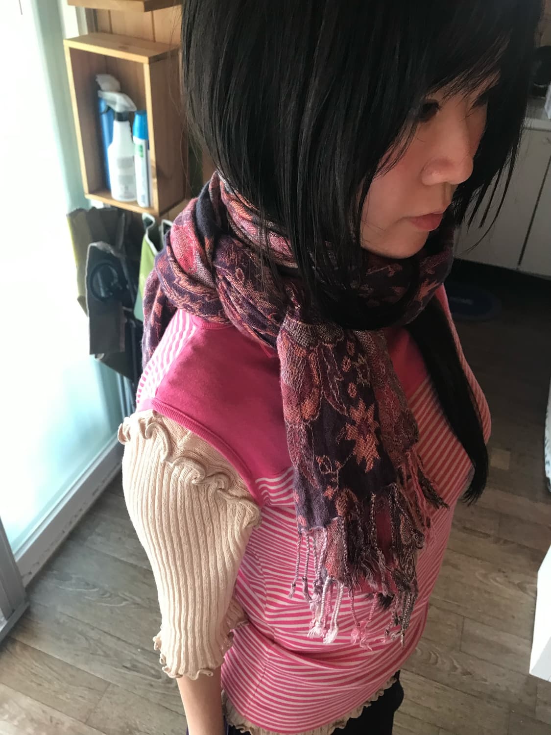 vintage pink scarf 상품이미지3