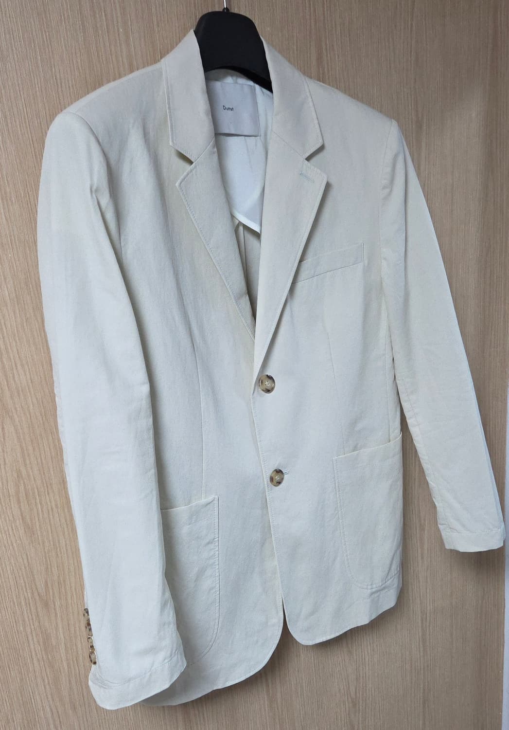 (착샷) 던스트 린넨 자켓 유니섹스 클래식 리넨 크림 상품이미지2