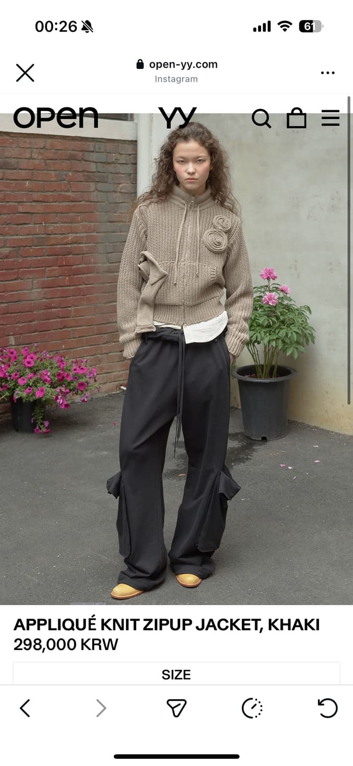 오픈와이와이 니트집업 자켓 카키브라운 상품이미지3