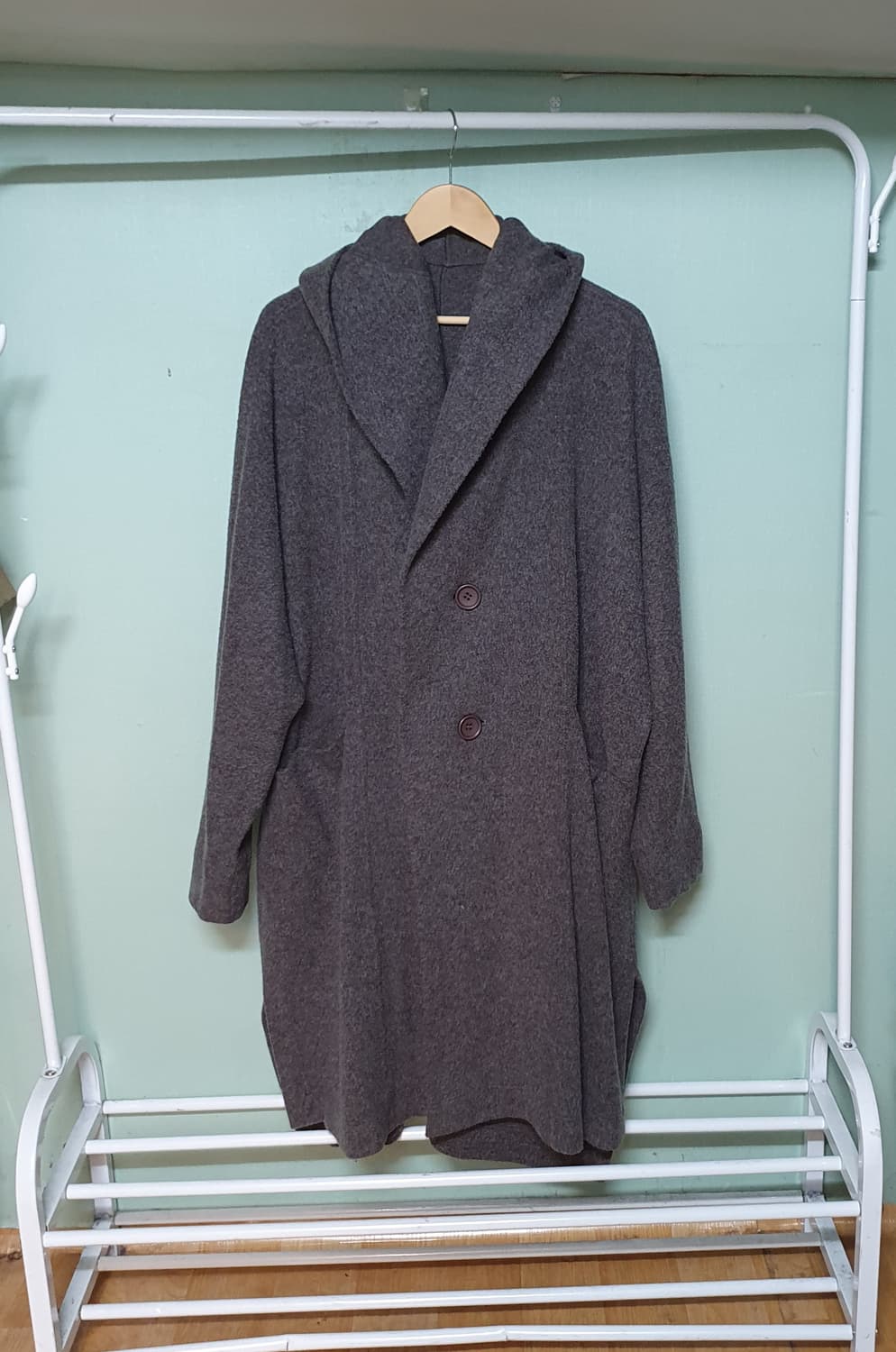 이세이미야케 에어울 후드 롱 코트 2사이즈 상품이미지1