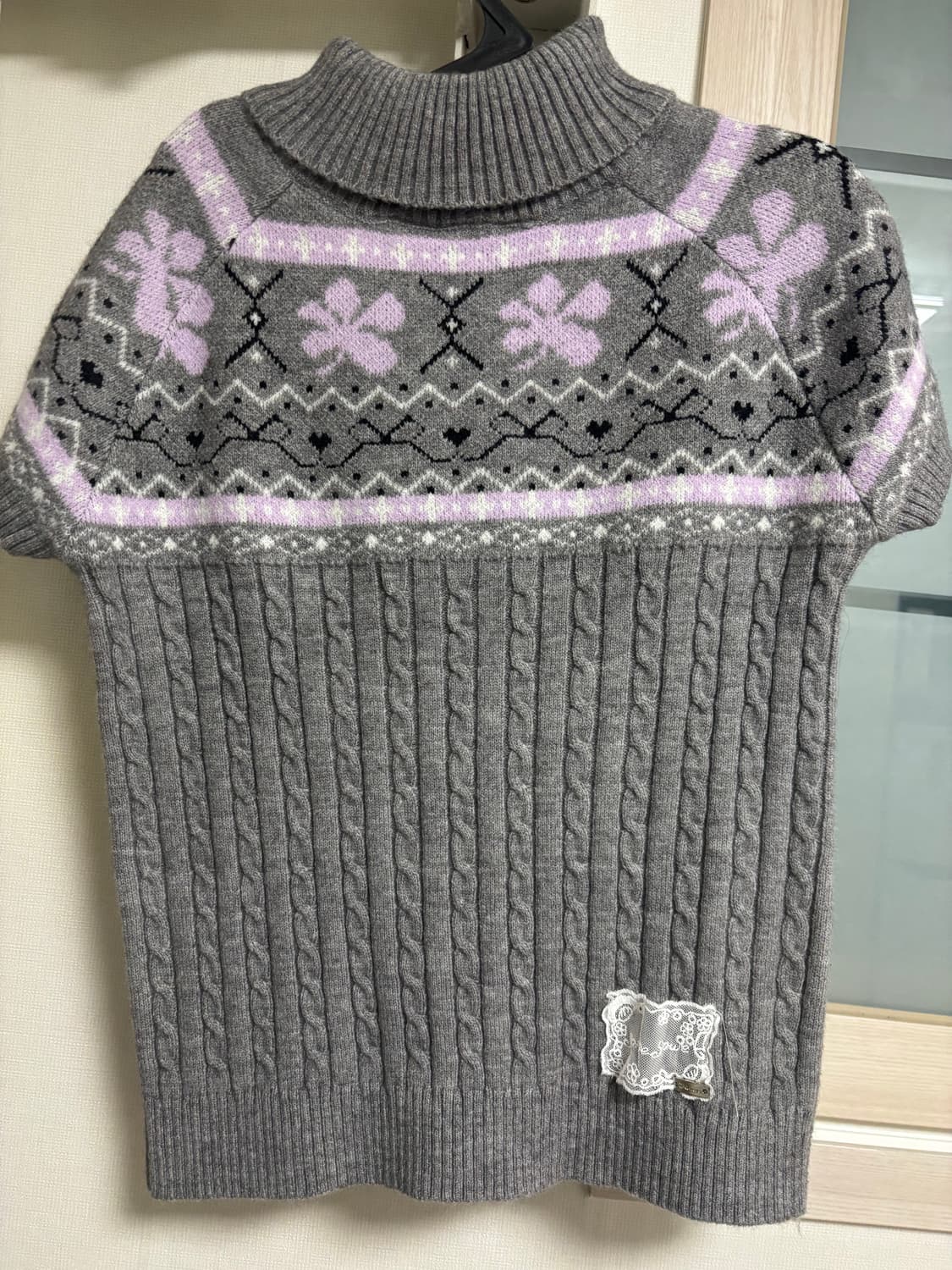 빈티지 노르딕 반팔 니트 상품이미지2