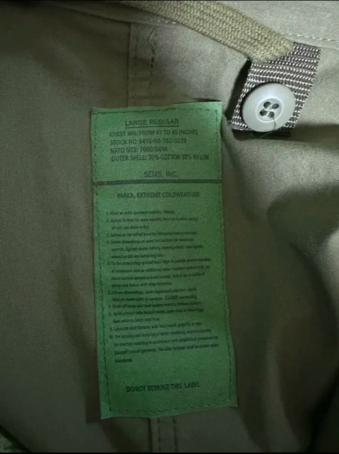 밀텍 컬티즘 m65 피쉬테일 파카 L사이즈 상품이미지3