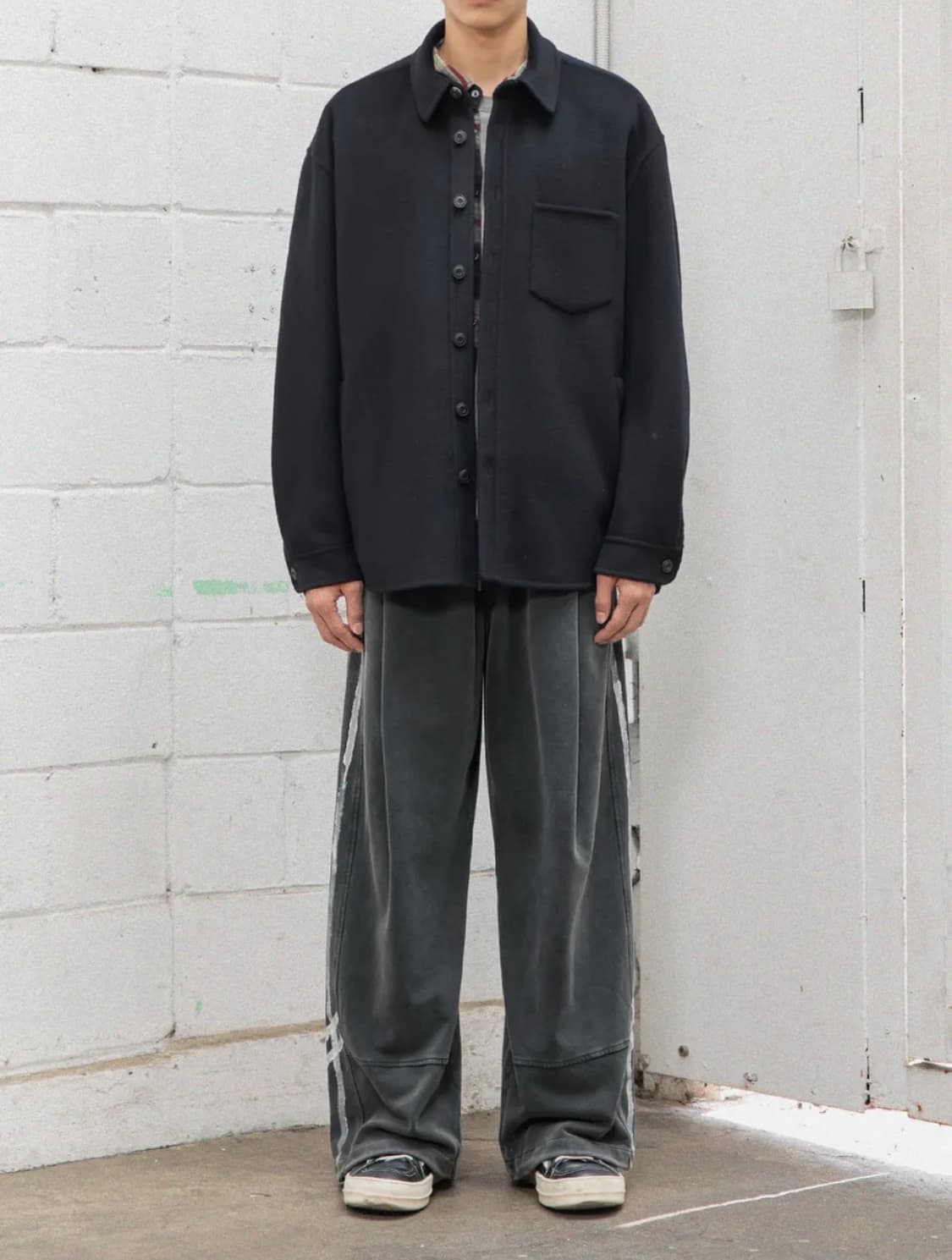 비긴 202 더블 페이스 핸드쏘운 하프 코트 상품이미지1