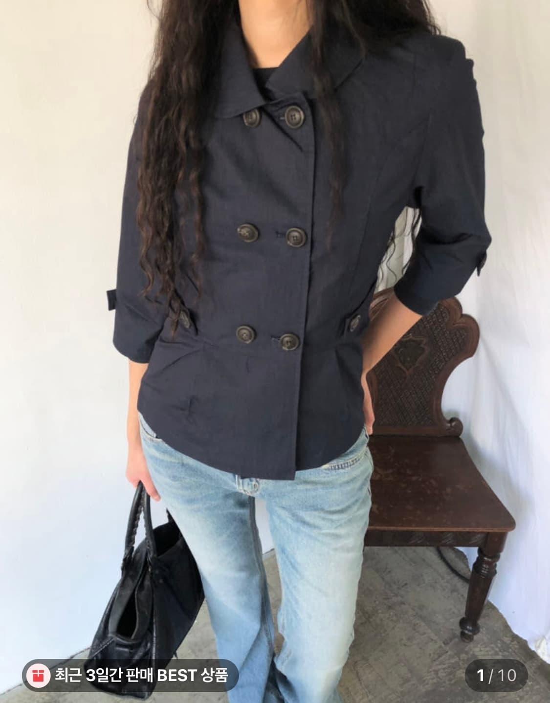 띵즈앤스터프 칠부 트렌치 자켓 상품이미지1