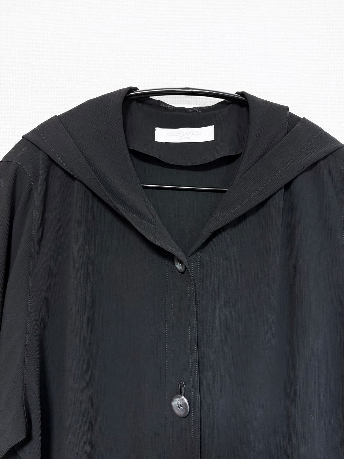 Sheer Hooded Jacket - Black 상품이미지5