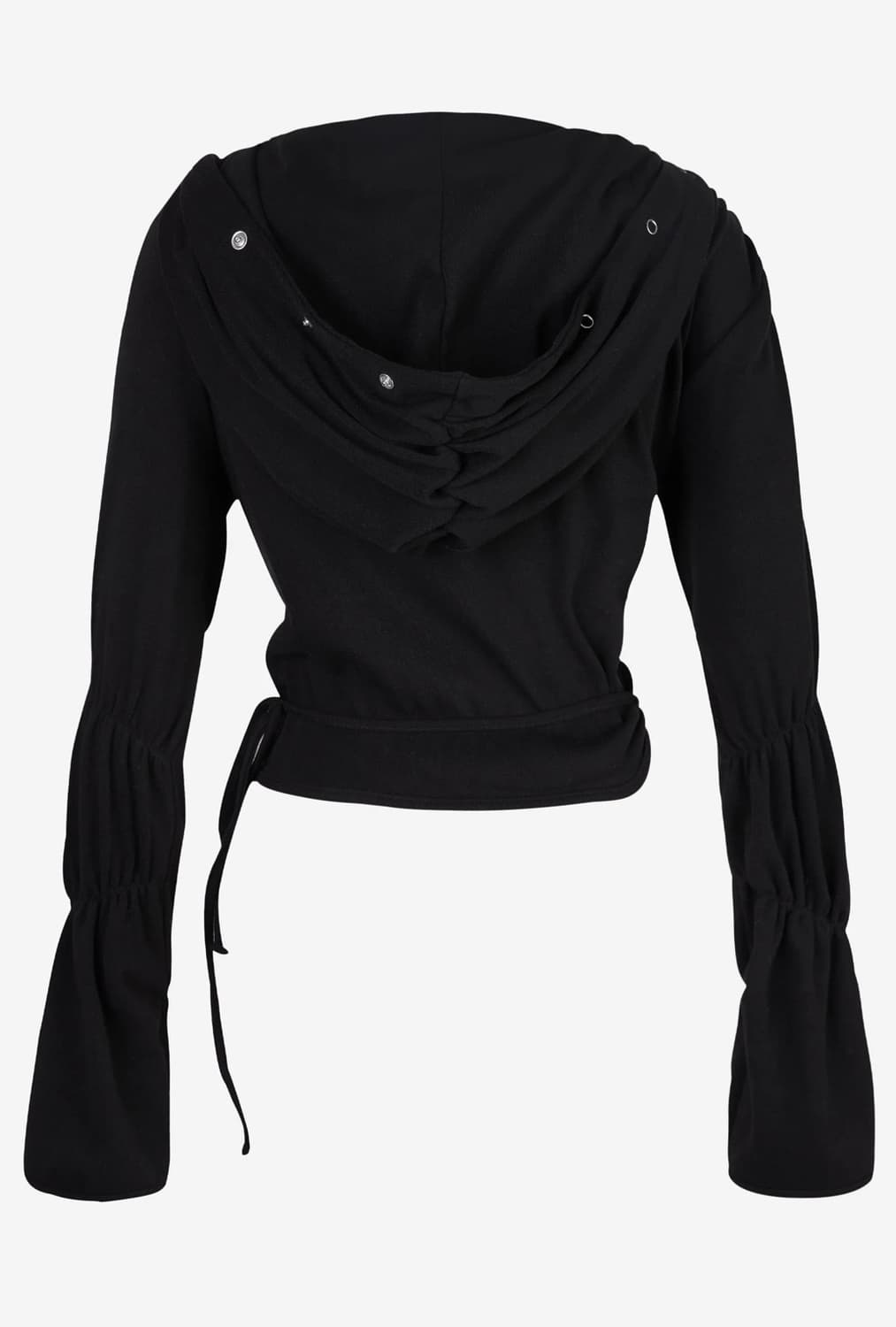 세릭 SHIRRING WRAP HOOD CARDIGAN / BLACK 상품이미지2