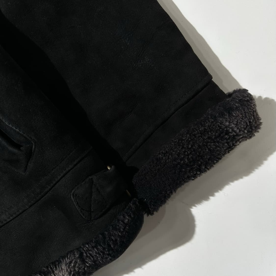 Opt002 램스킨 시어링 무스탕 봄버 자켓 블랙 상품이미지6