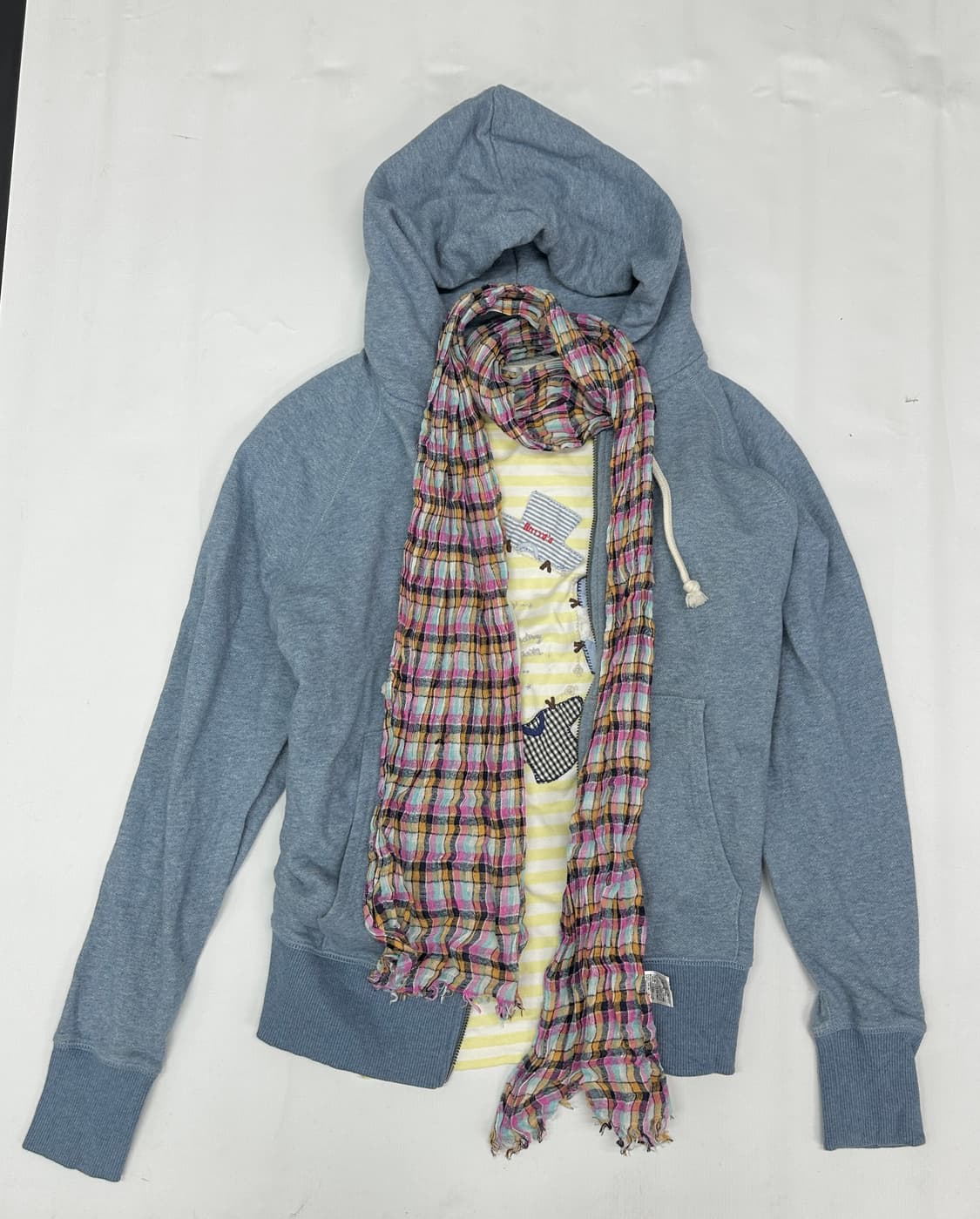 🩵하구미의 머플러 패치워크 코디세트🩵 반팔티셔츠 괴짜룩 후드집업  상품이미지2