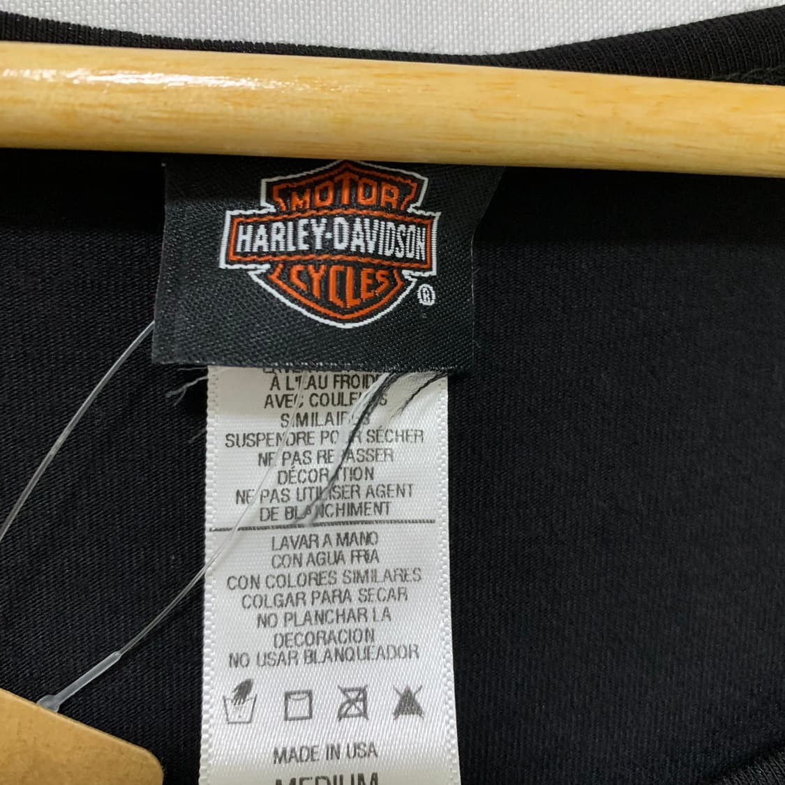 할리데이비슨 빈티지 성조기 큐빅 7부 소매 슬리브 티셔츠 M y2k 상품이미지7