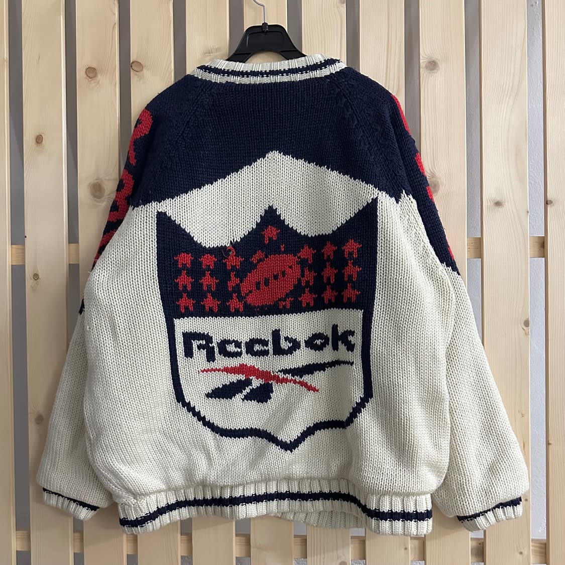 (L~XL) 리복 빅로고 헤비 스웨터 양털 니트 집업 상품이미지2