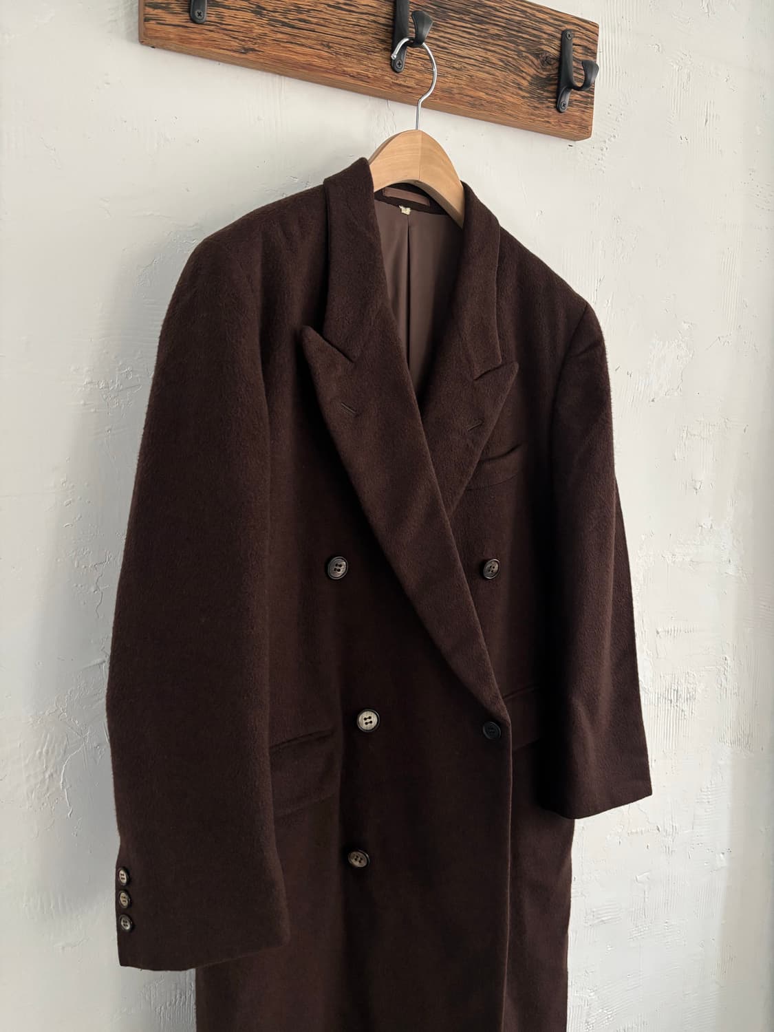 Yves Saint Laurent 입생로랑 90s 브라운 브이넥 롱 코트 상품이미지1