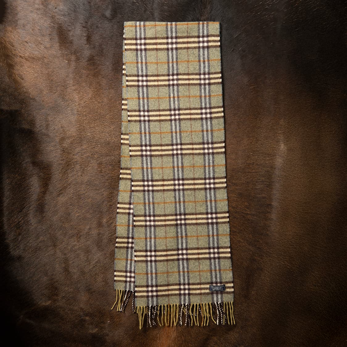 [정품] 90s 버버리 Burberrys 램스울 머플러 올리브  상품이미지2