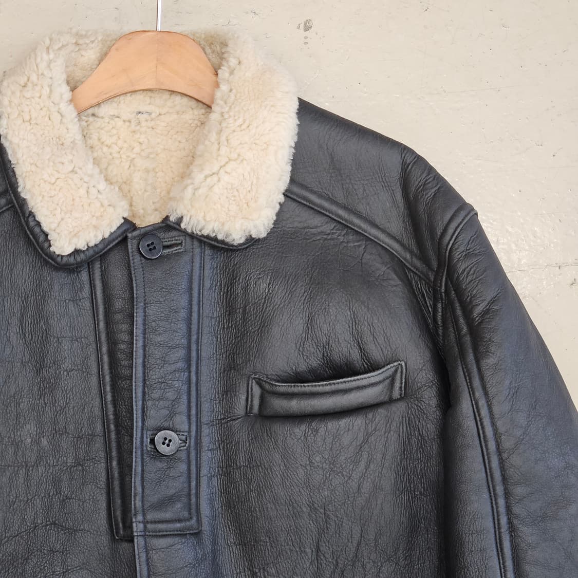 빈티지 쉽스킨 양가죽 자켓 무스탕 가죽점퍼 양털 M~L 상품이미지3