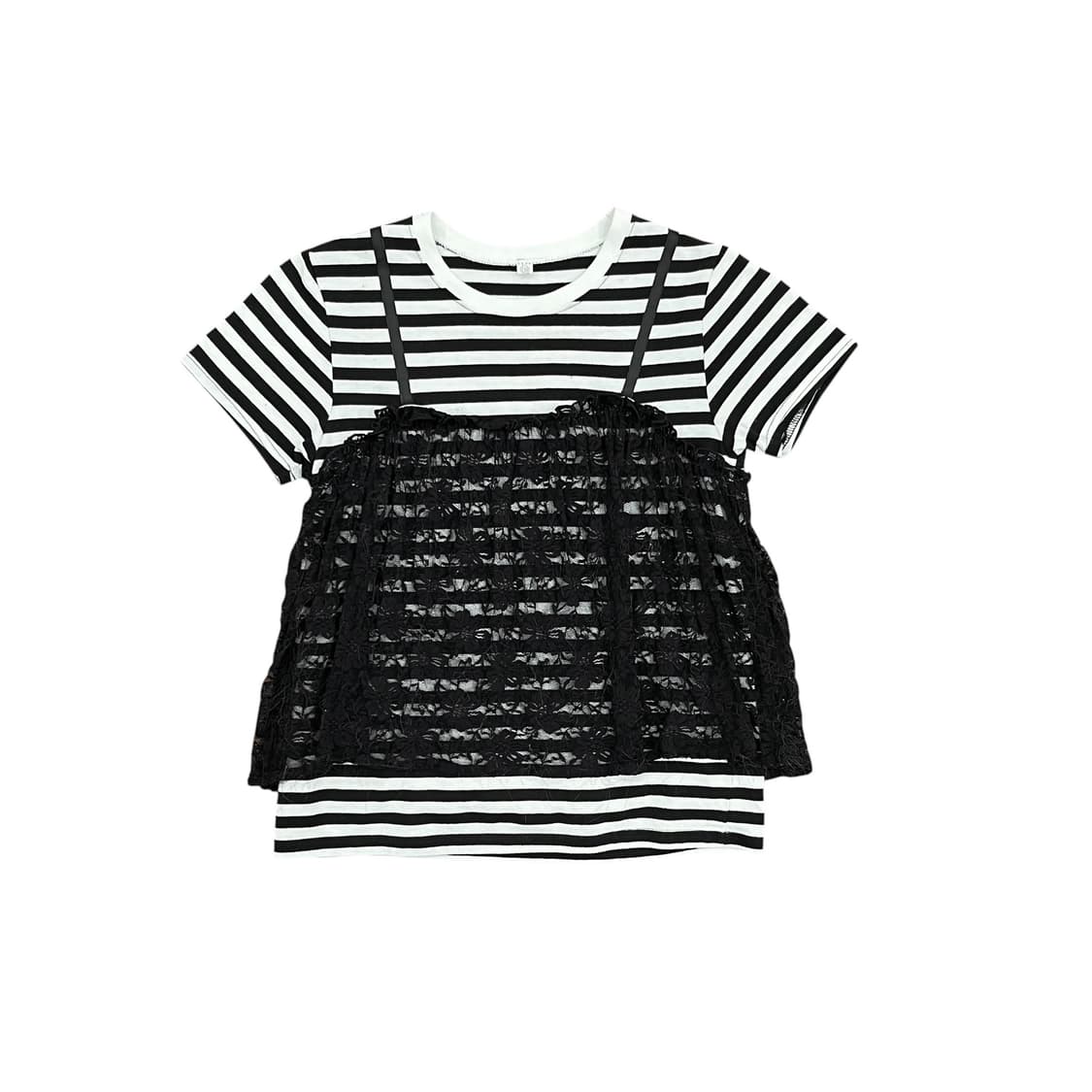 Black Bustier Layering T Shirt 상품이미지1