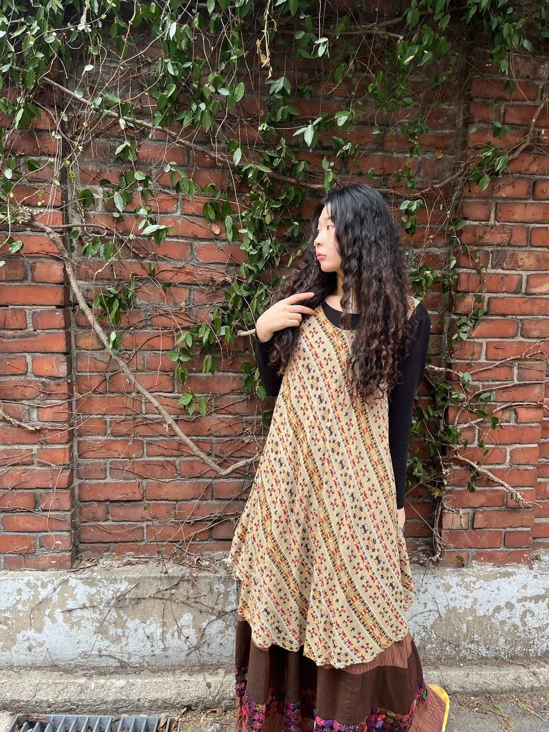 히피 패턴 민소매 원피스 상품이미지2