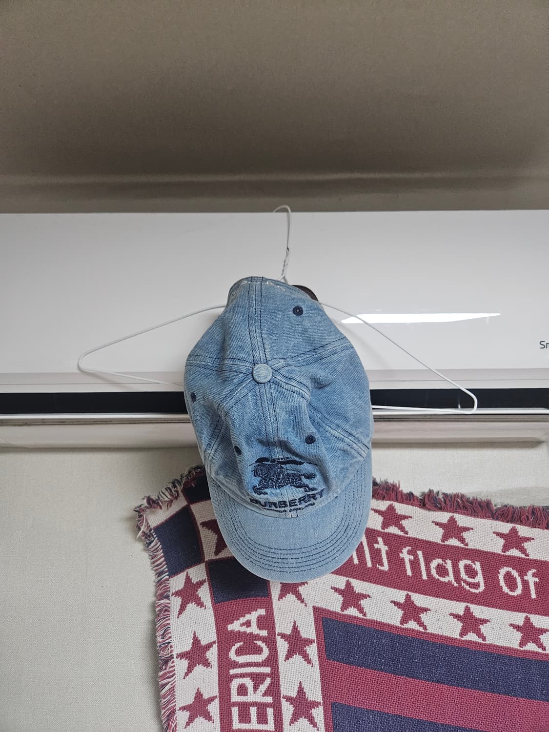 슈프림 x 버버리 데님 6-패널 캡 워시드 블루 - 22SS 상품이미지6