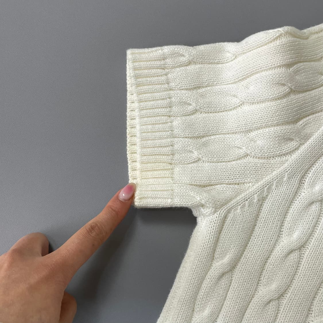 빈폴 화이트 꽈배기 반팔니트 S 상품이미지7